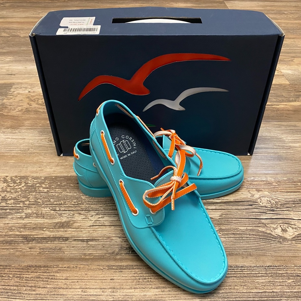 Stefano Corsini Boating Shoes New In Box Size 6 US in Baby Blue